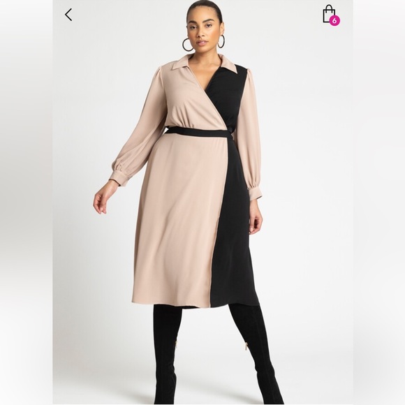 Eloquii colorblock midi dress - Picture 1 of 9